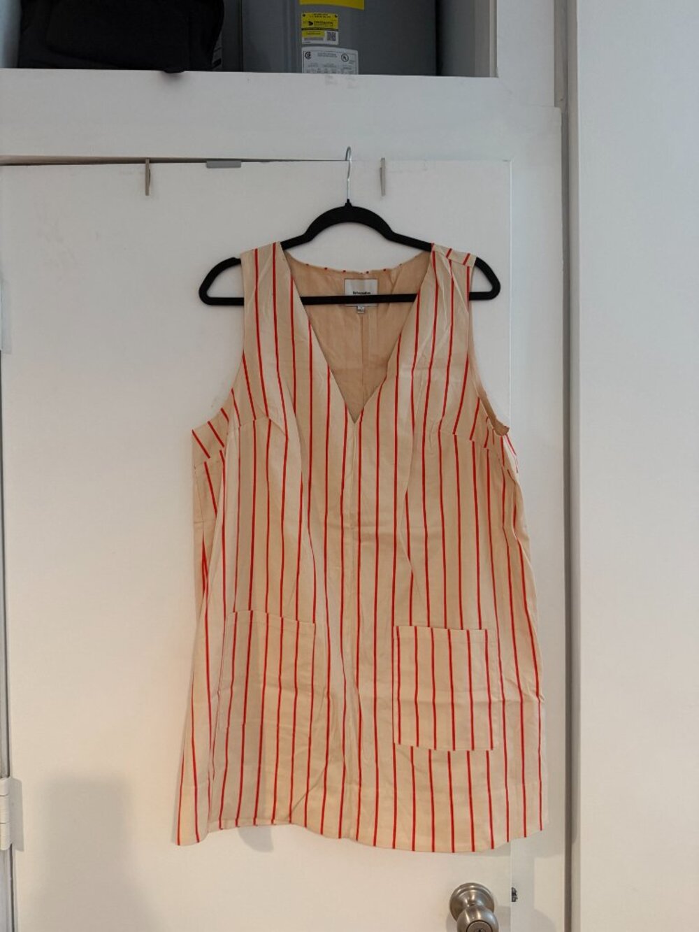 Reformation Cream Red Striped Sleeveless Mini Dress 12